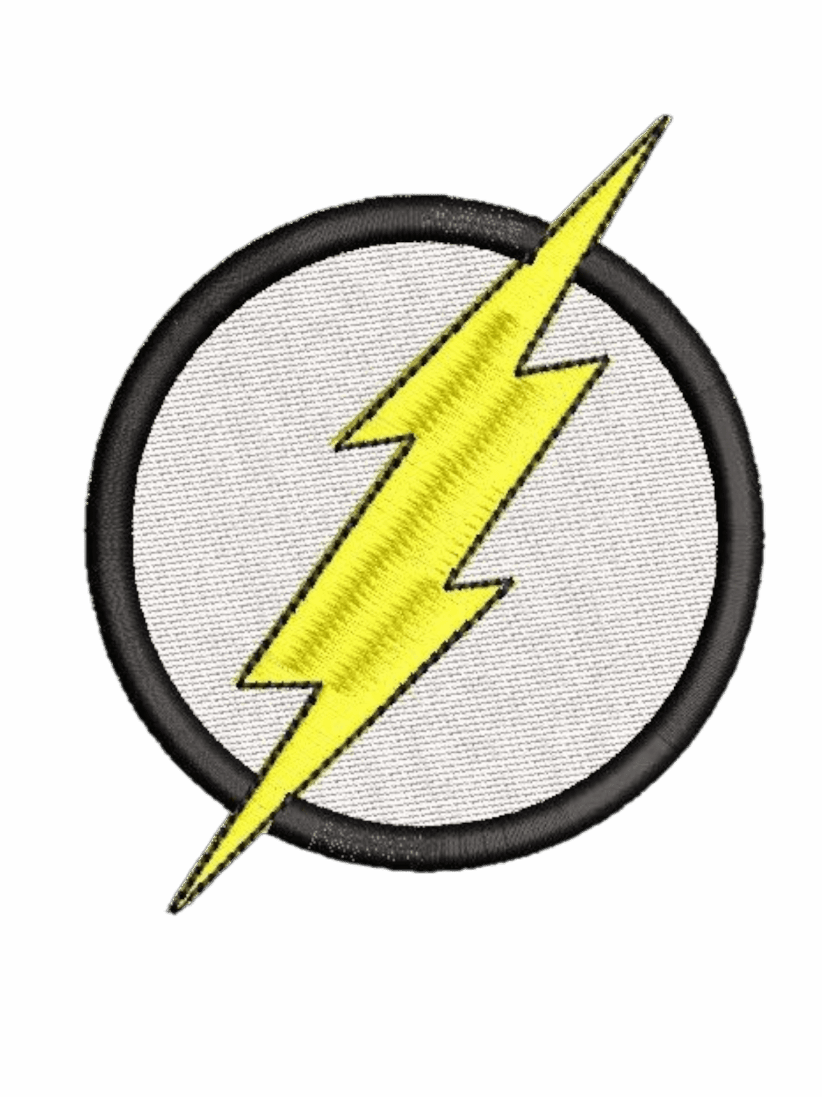 Circle with lightning bolt iron on patches