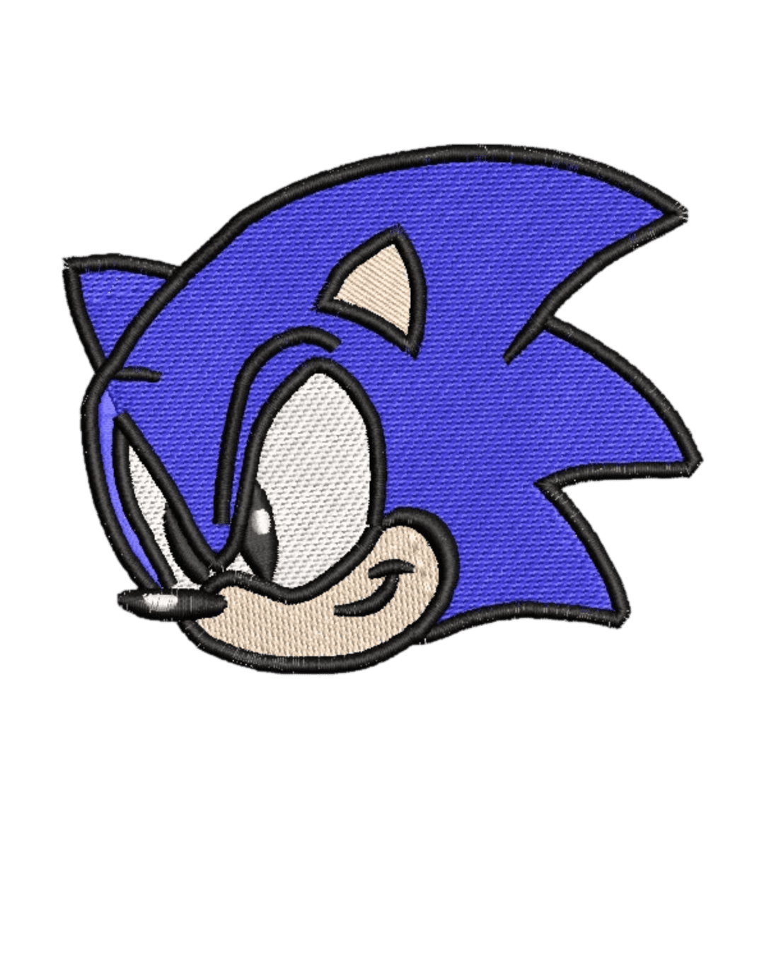 Sonic Face Embroidery iron on patch