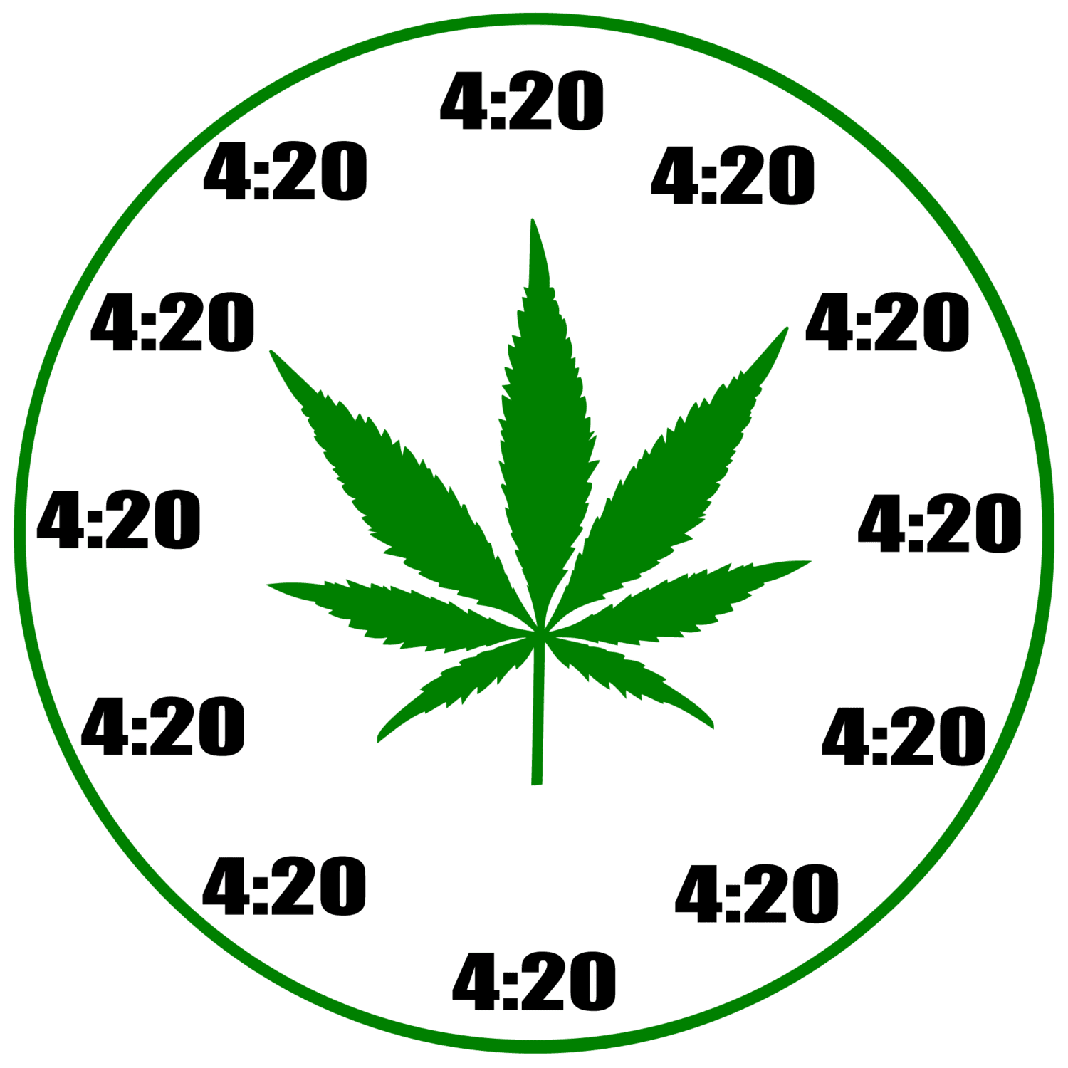 Marijuana clock DTF iron on heat transfers