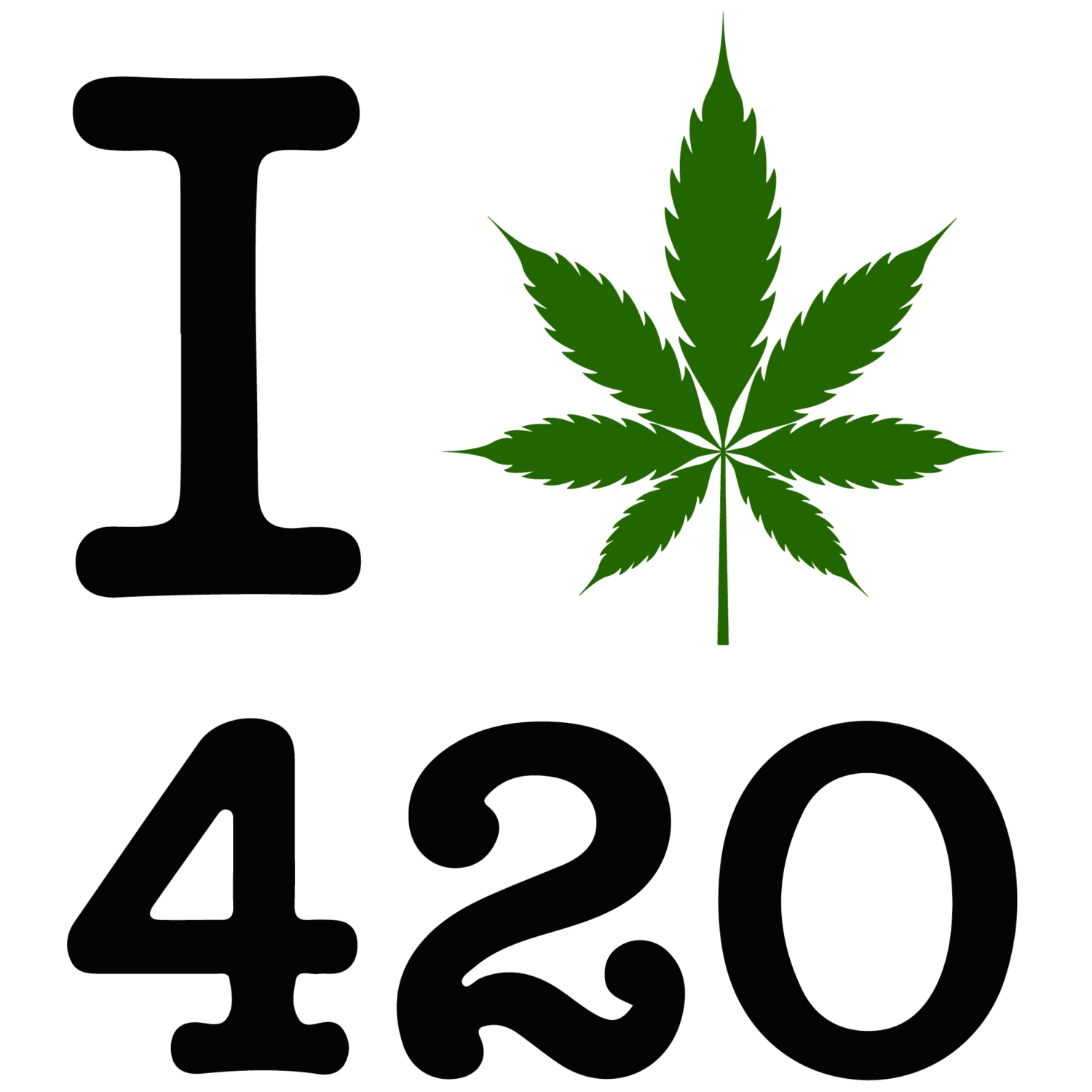 I Love 420 DTF iron on heat transfers