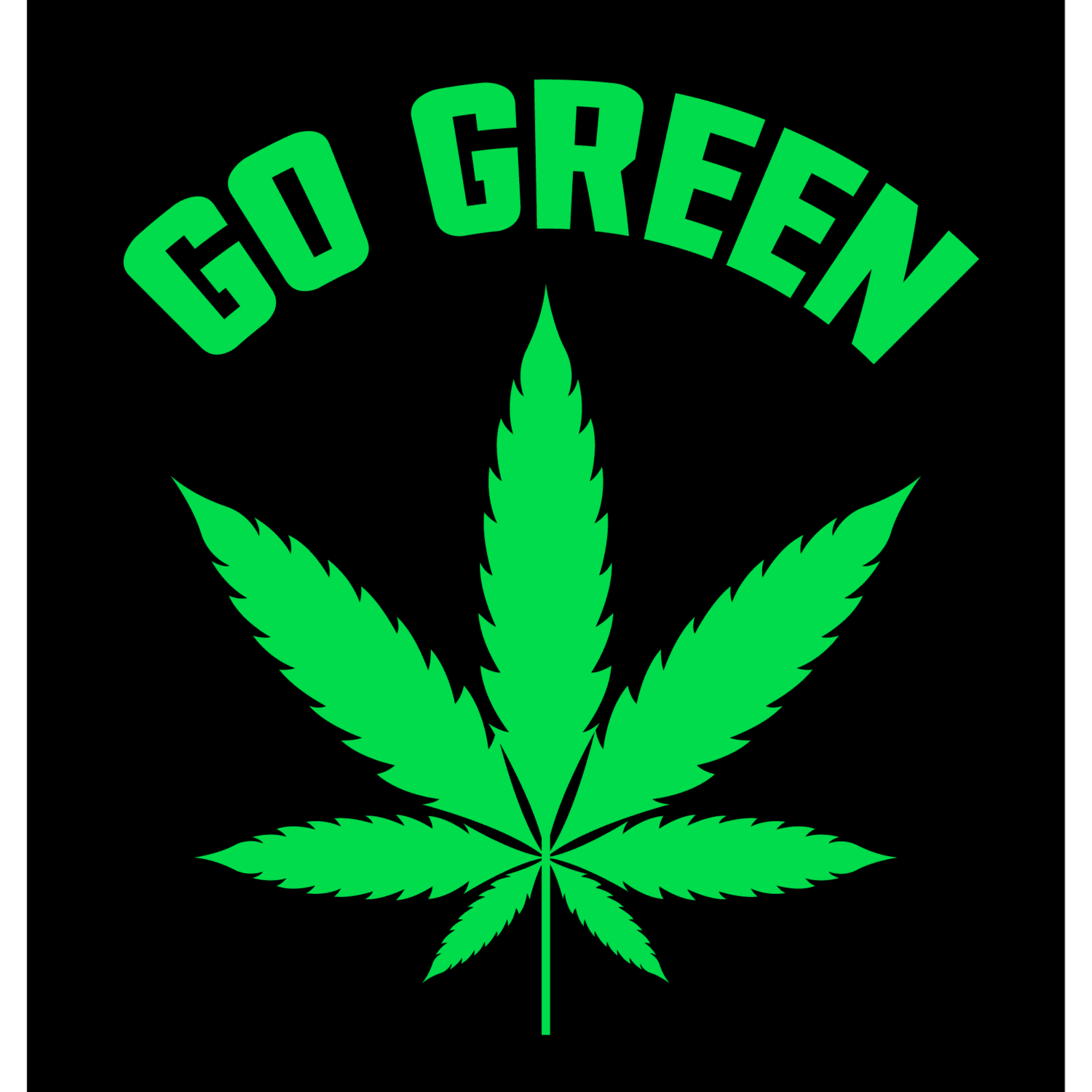 Black go green DTF iron on heat transfers