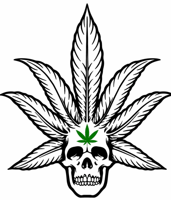 Skull Marijuana DTF iron on heat transfers