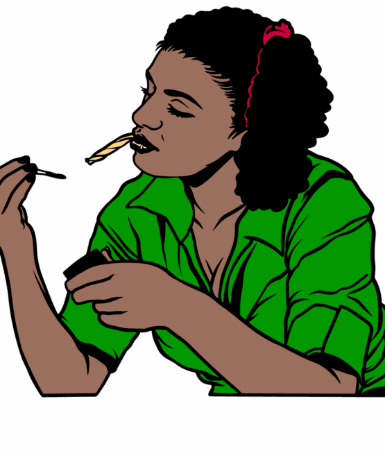 Lady Melanin green Marijuana DTF iron on heat transfers