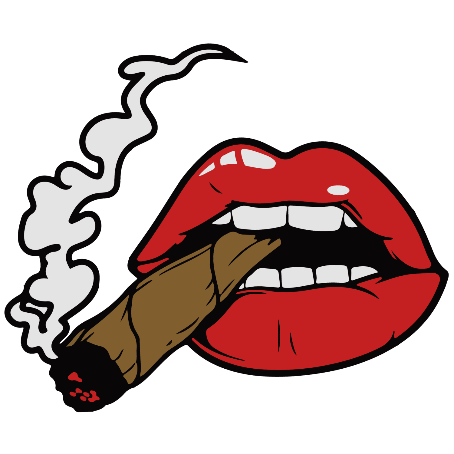 Lip smoke DTF iron on heat transfers