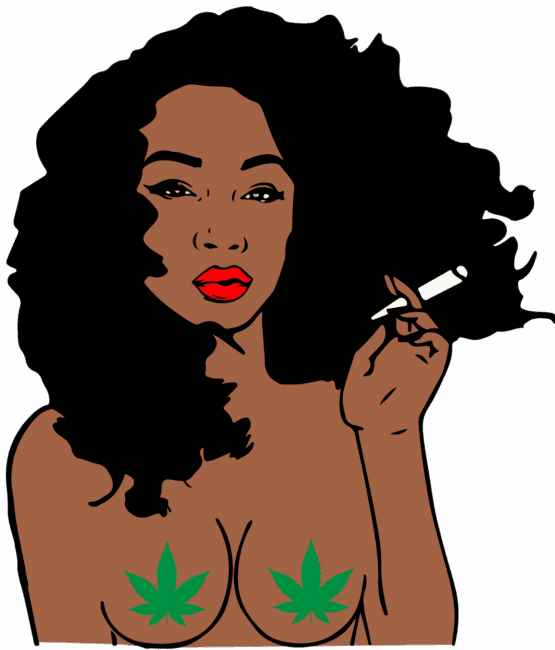 Lady Melanin Marijuana DTF iron on heat transfers