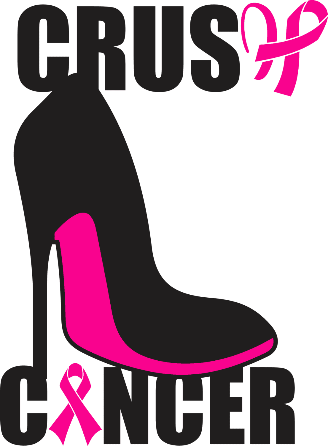 Crush cancer heel Cancer iron on heat transfers