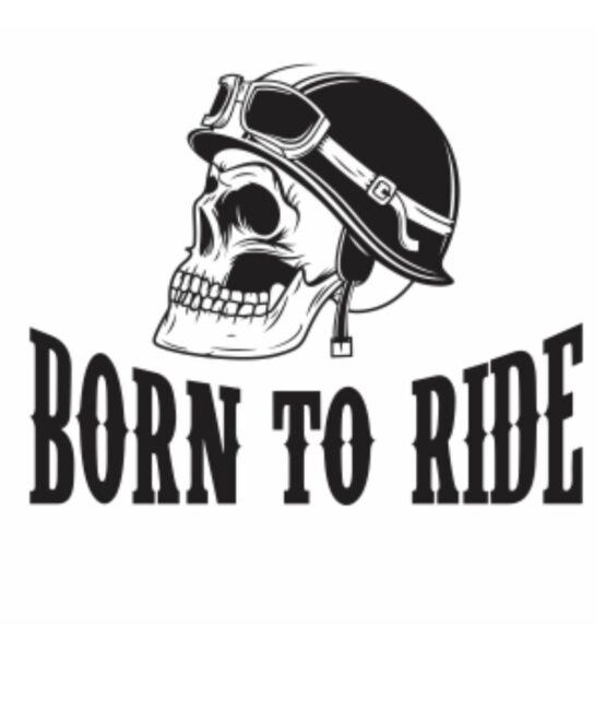 Born to ride skull iron on heat transfer