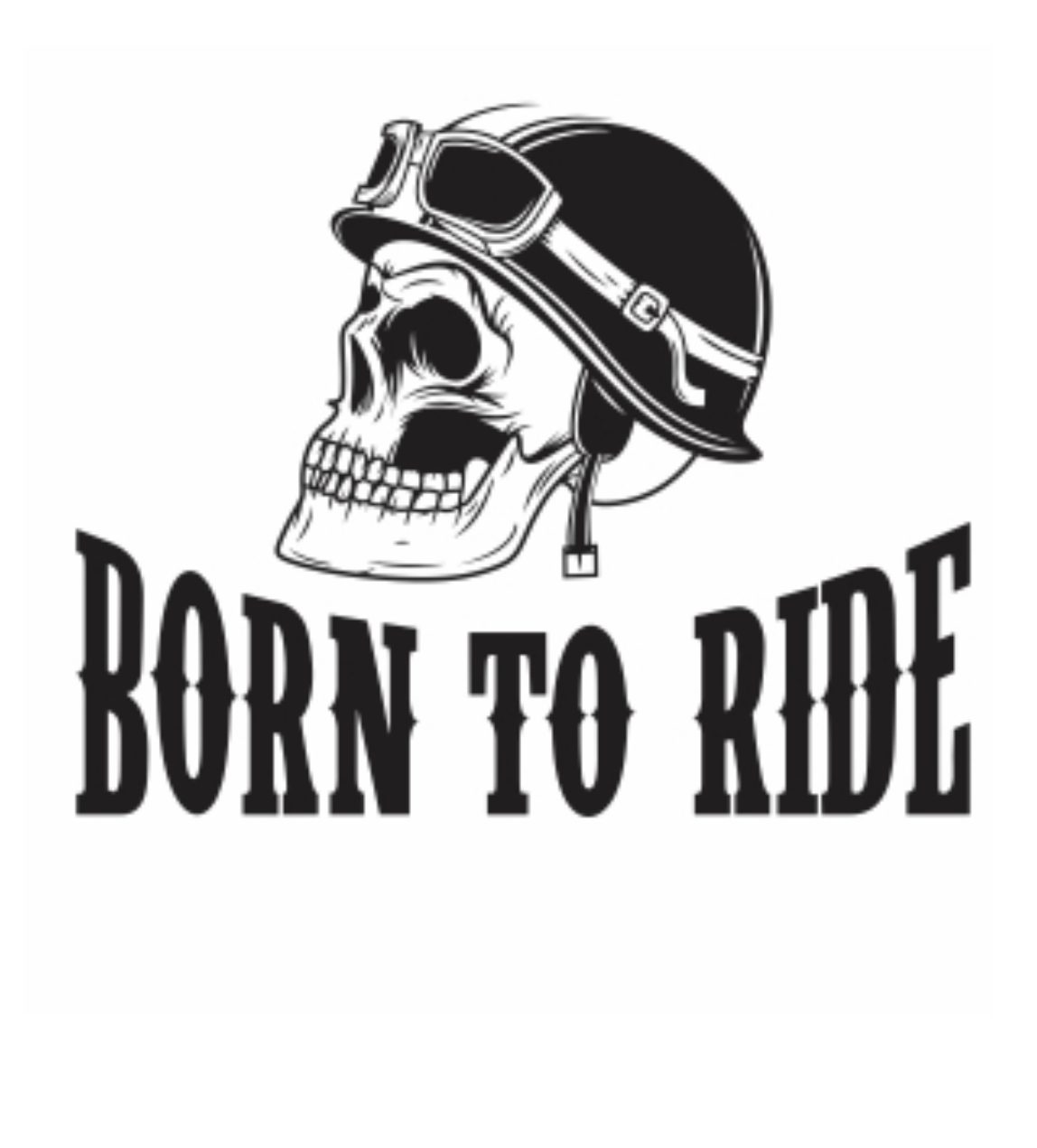 Born to ride skull iron on heat transfer