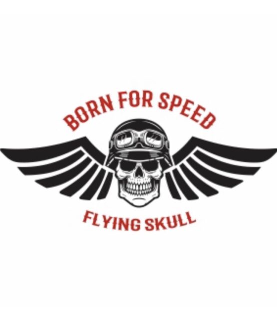 Born for speed skull iron on heat transfer l