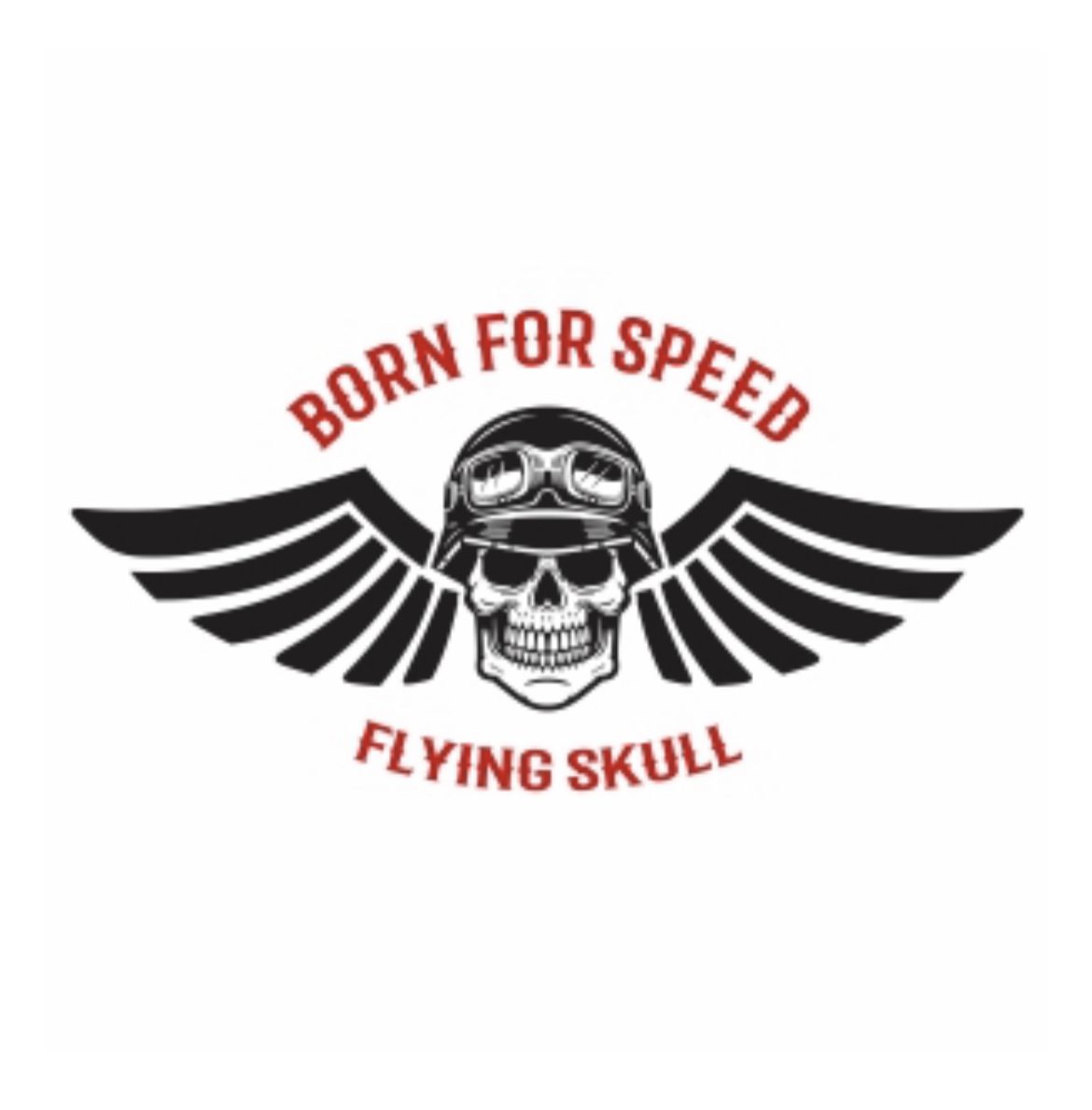 Born for speed skull iron on heat transfer l