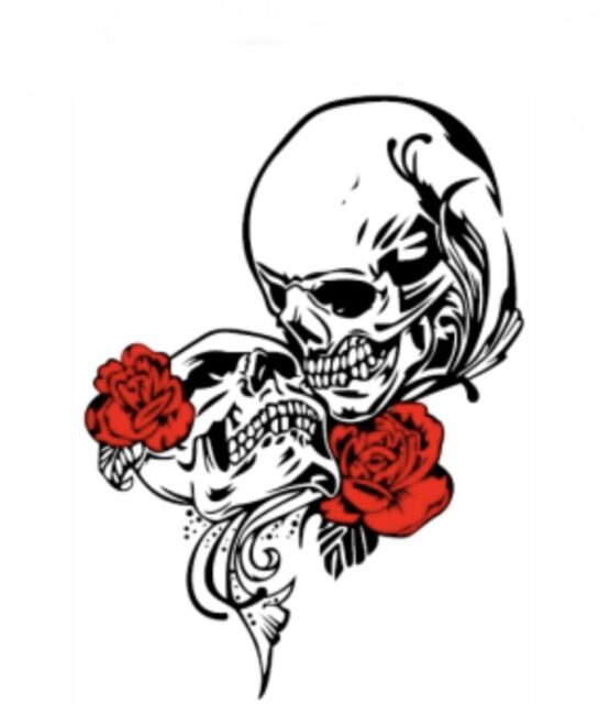 True love skull iron on heat transfer