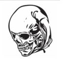 Skull middle finger skull iron on heat transfer