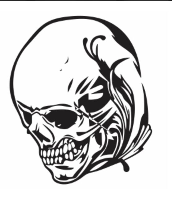 Skull middle finger skull iron on heat transfer