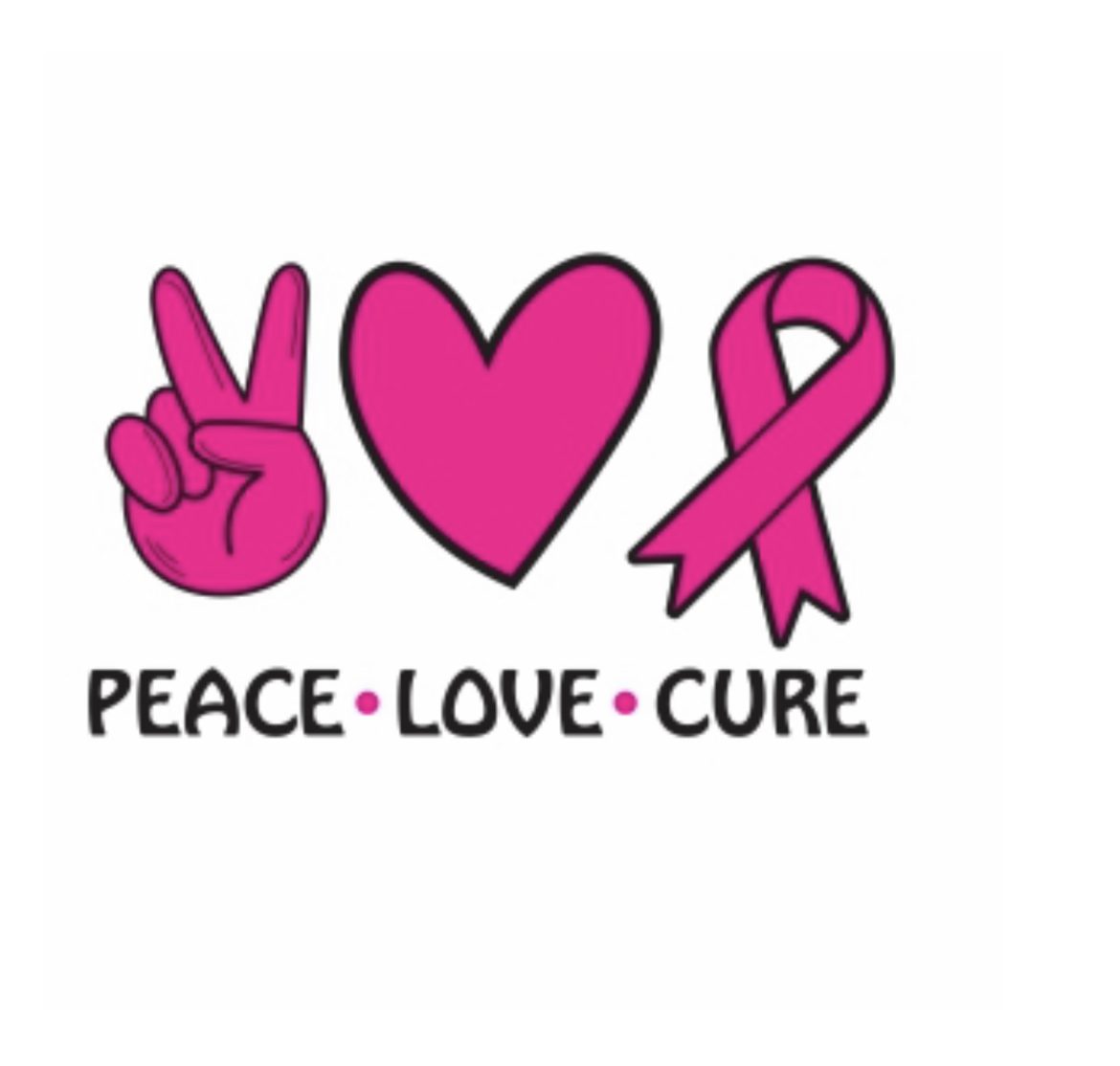 Peace love and cure Cancer iron on heat transfers