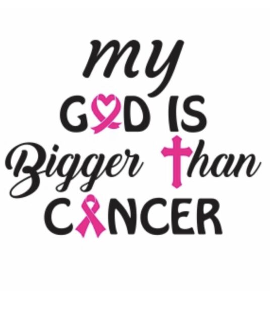 My God is bigger than cancer heat transfers