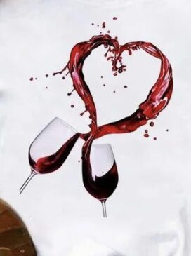 Heart wine iron on heat transfers
