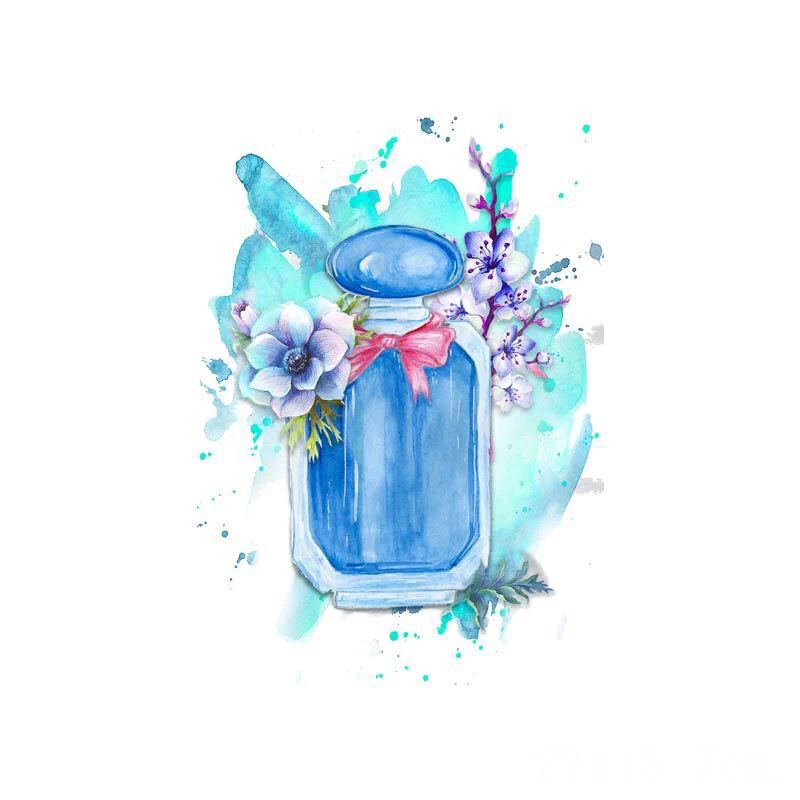 Blue flower iron on heat transfers