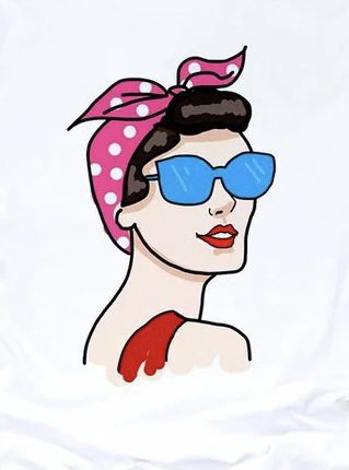 Lady glasses Fashion iron on heat transfers