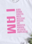 I am black women pink iron on heat transfers