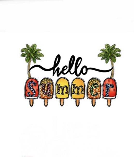 Hello summer iron on heat transfers