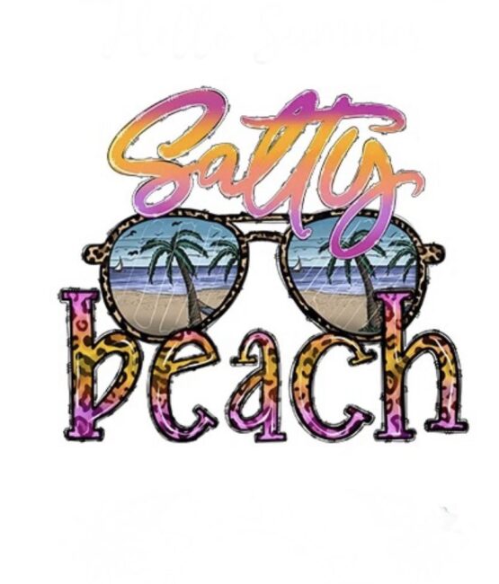 Salty beach summer iron on heat transfers