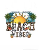 Beach vibes summer iron on heat transfers