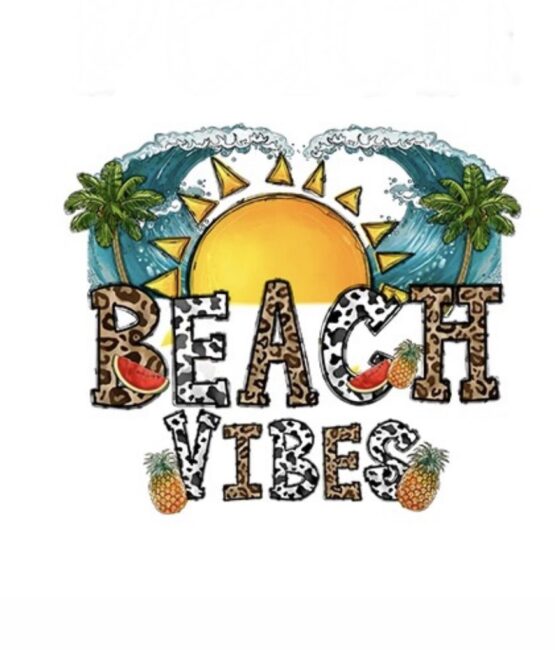 Beach vibes summer iron on heat transfers