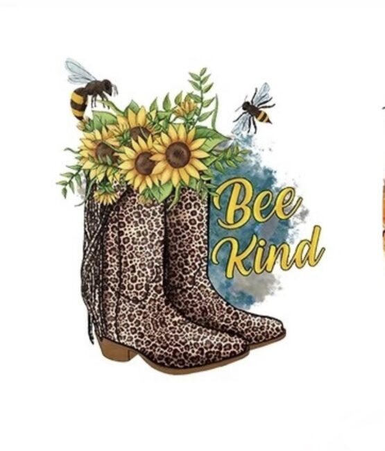 Bee kind iron on heat transfers