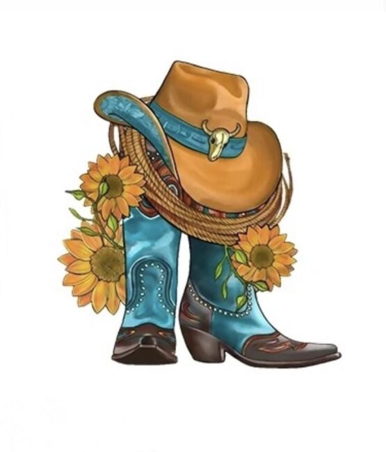 Cowboy boots iron on heat transfers