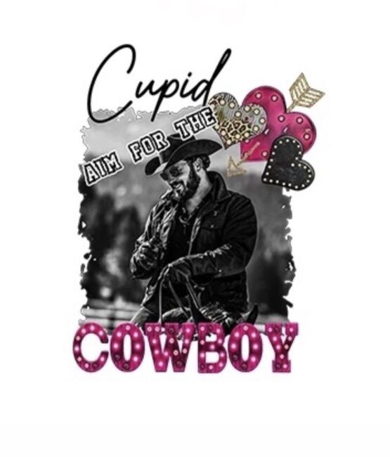 Cupid cowboy iron on heat transfers