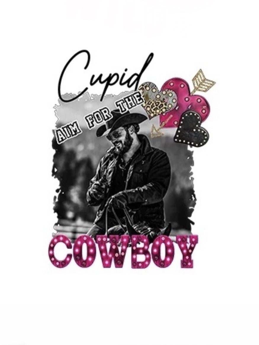 Cupid cowboy iron on heat transfers