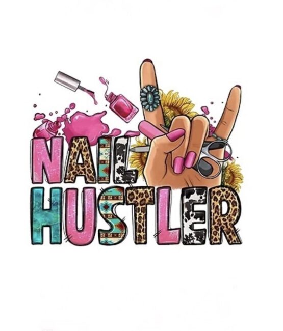 Nail hustler iron on heat transfers