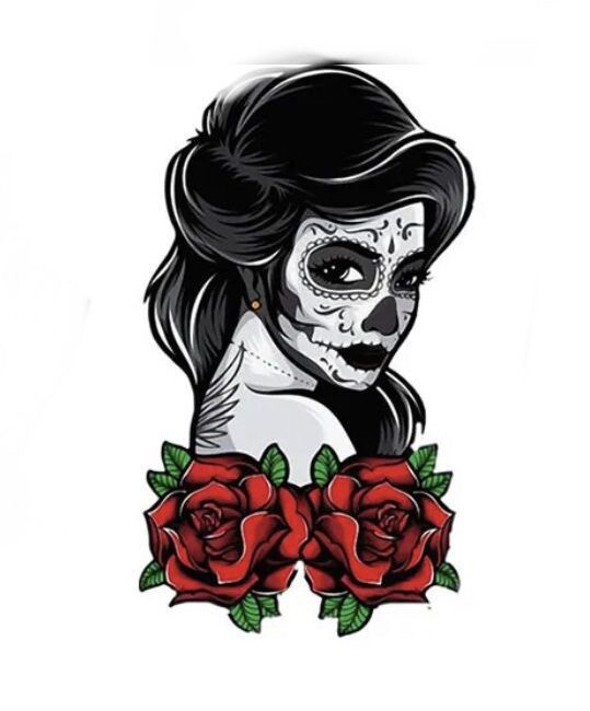 Red rose skull iron on heat transfers