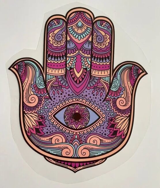 Colorful Hamsa hand iron on transfers
