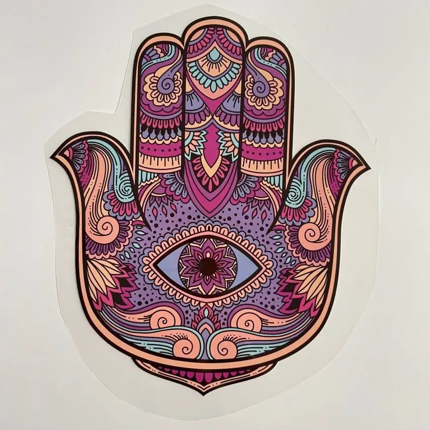 Colorful Hamsa hand iron on transfers