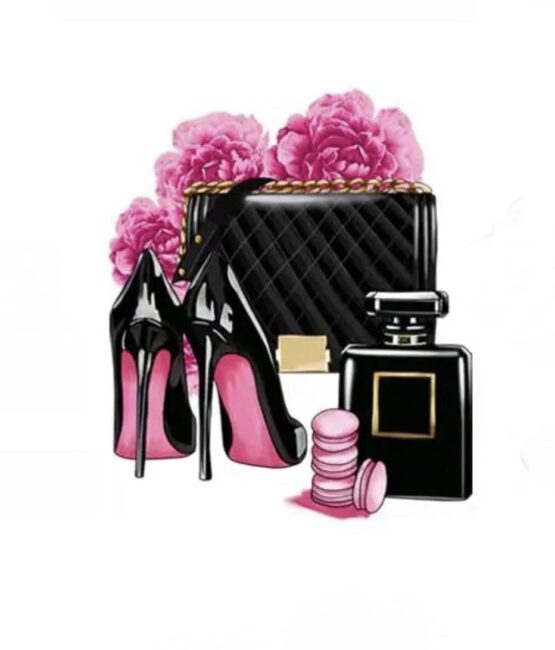 Fashion black bag iron on heat transfers