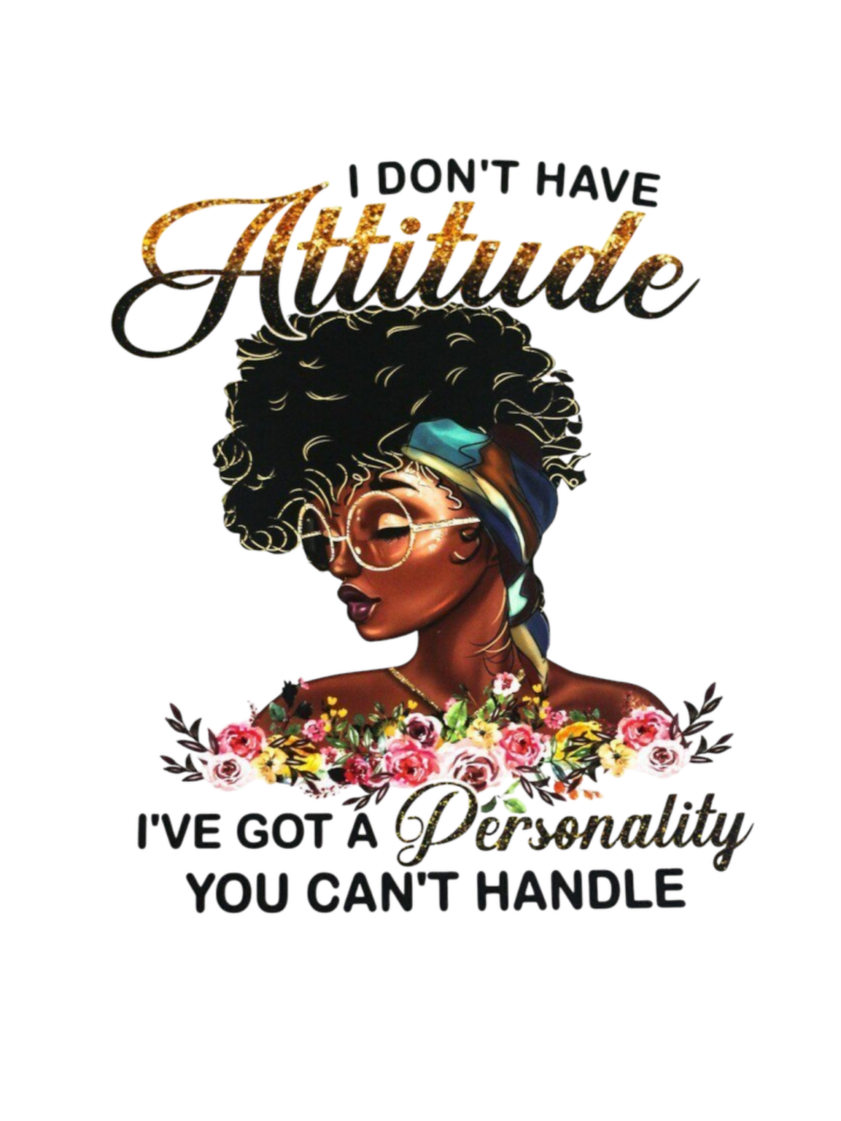Attitude black girl heat transfer