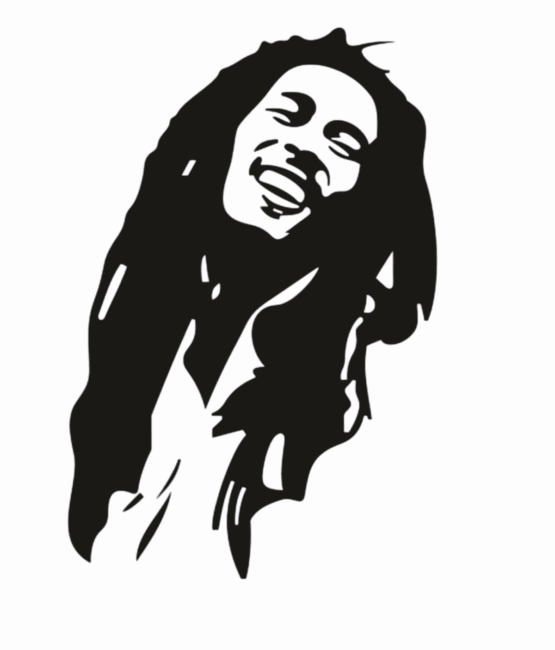 Black Bob Marley Iron on heat transfers