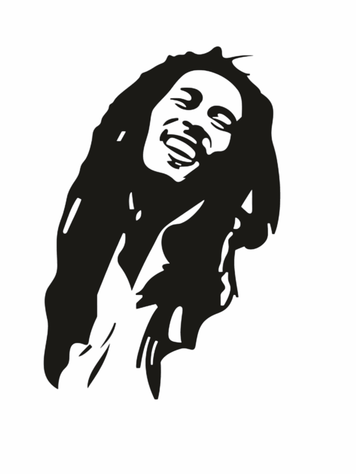 Black Bob Marley Iron on heat transfers