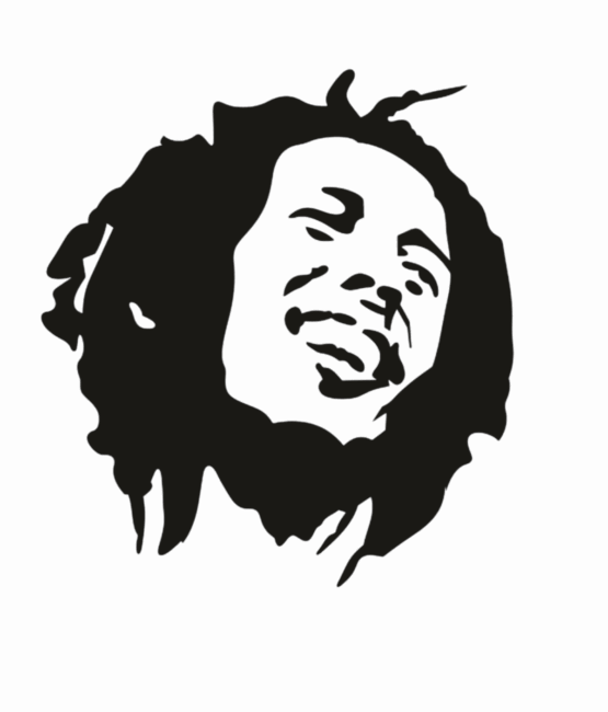 Black Bob Marley head Iron on heat transfers