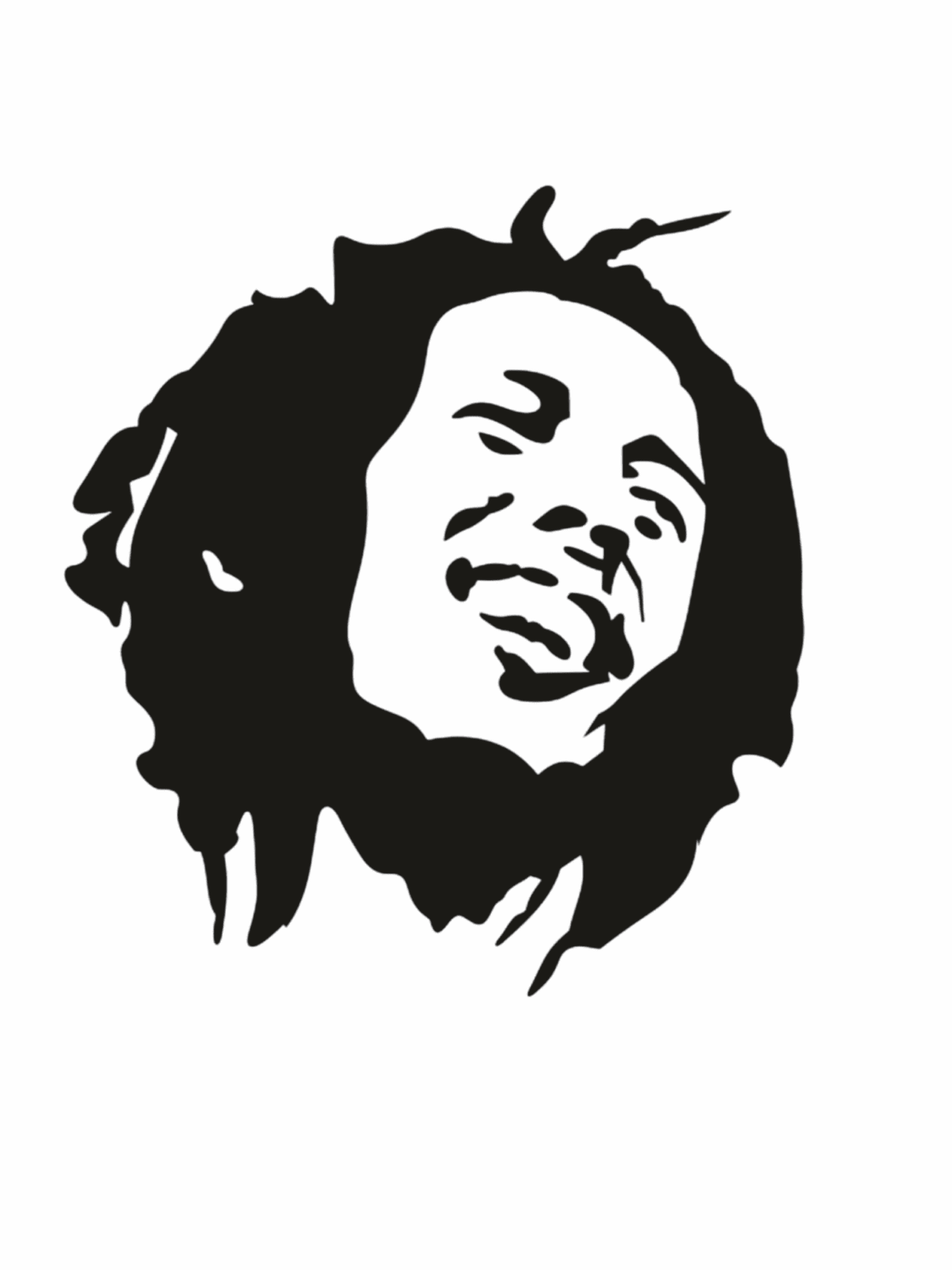 Black Bob Marley head Iron on heat transfers