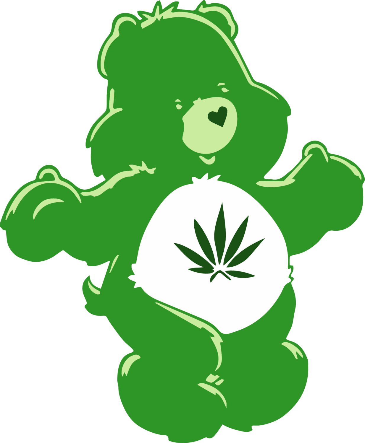 Cannabis bear iron on heat transfers