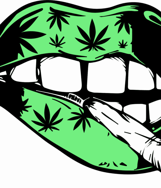 Cannabis lip iron on heat transfers