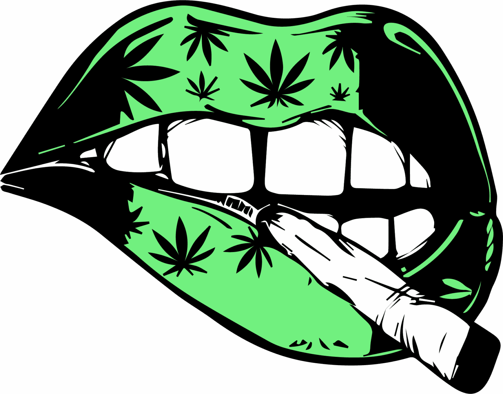 Cannabis lip iron on heat transfers