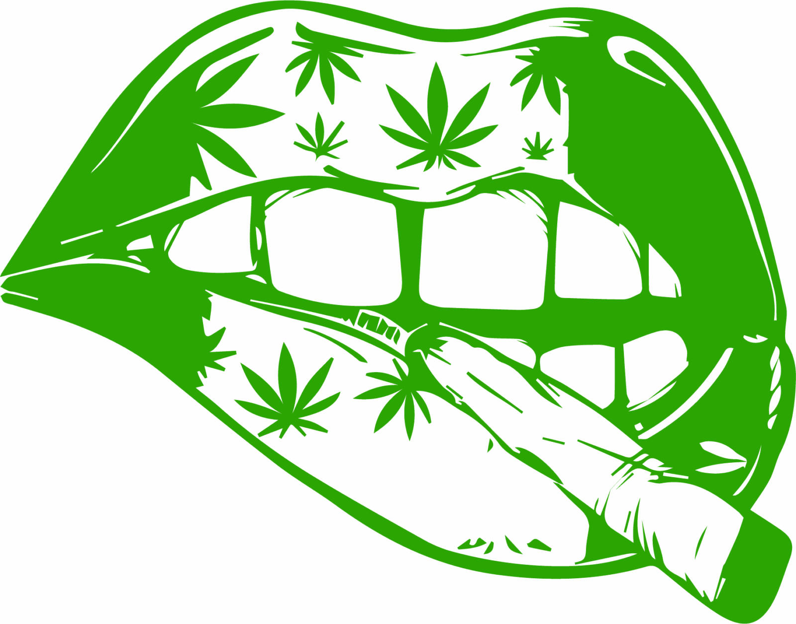 Cannabis lip iron on heat transfers