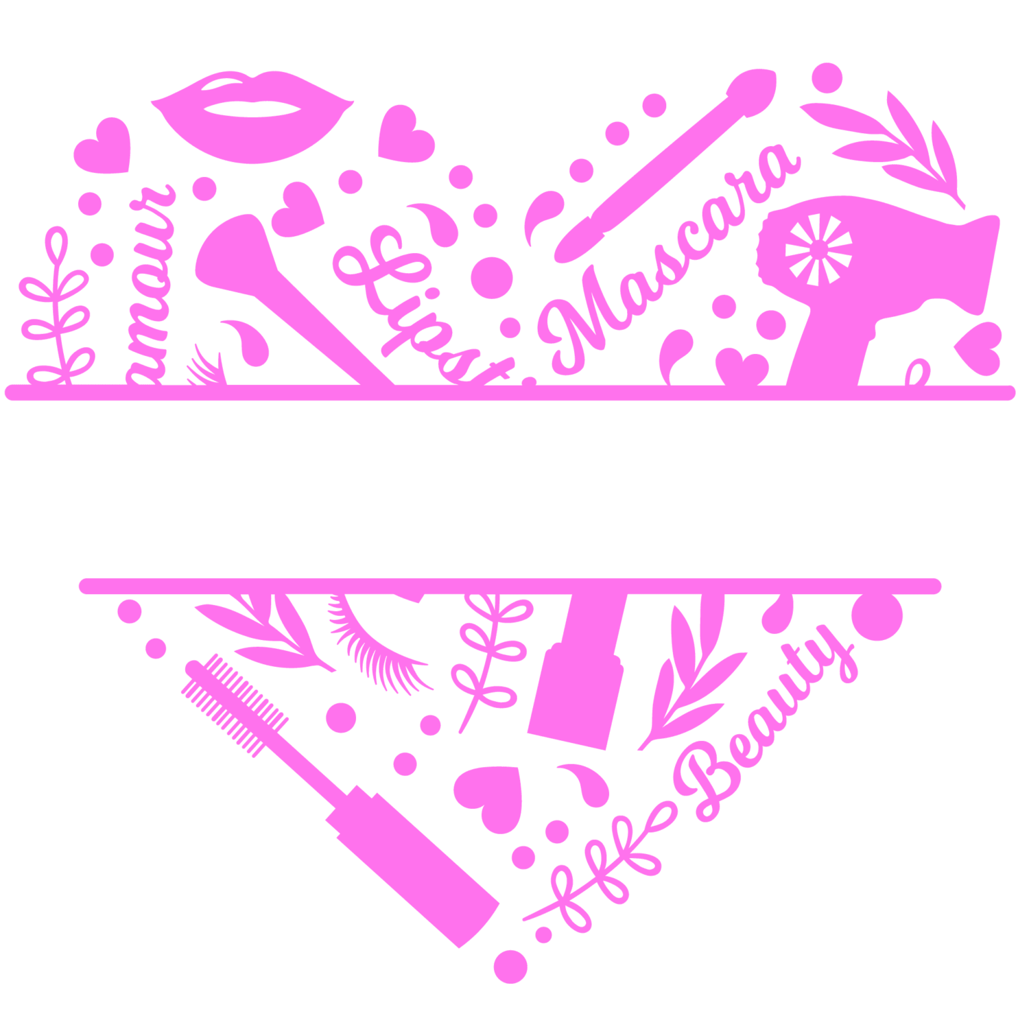 Heart make up iron on heat transfers