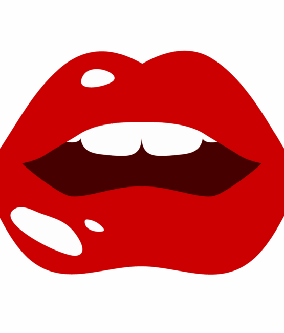 Red lip iron on heat transfers