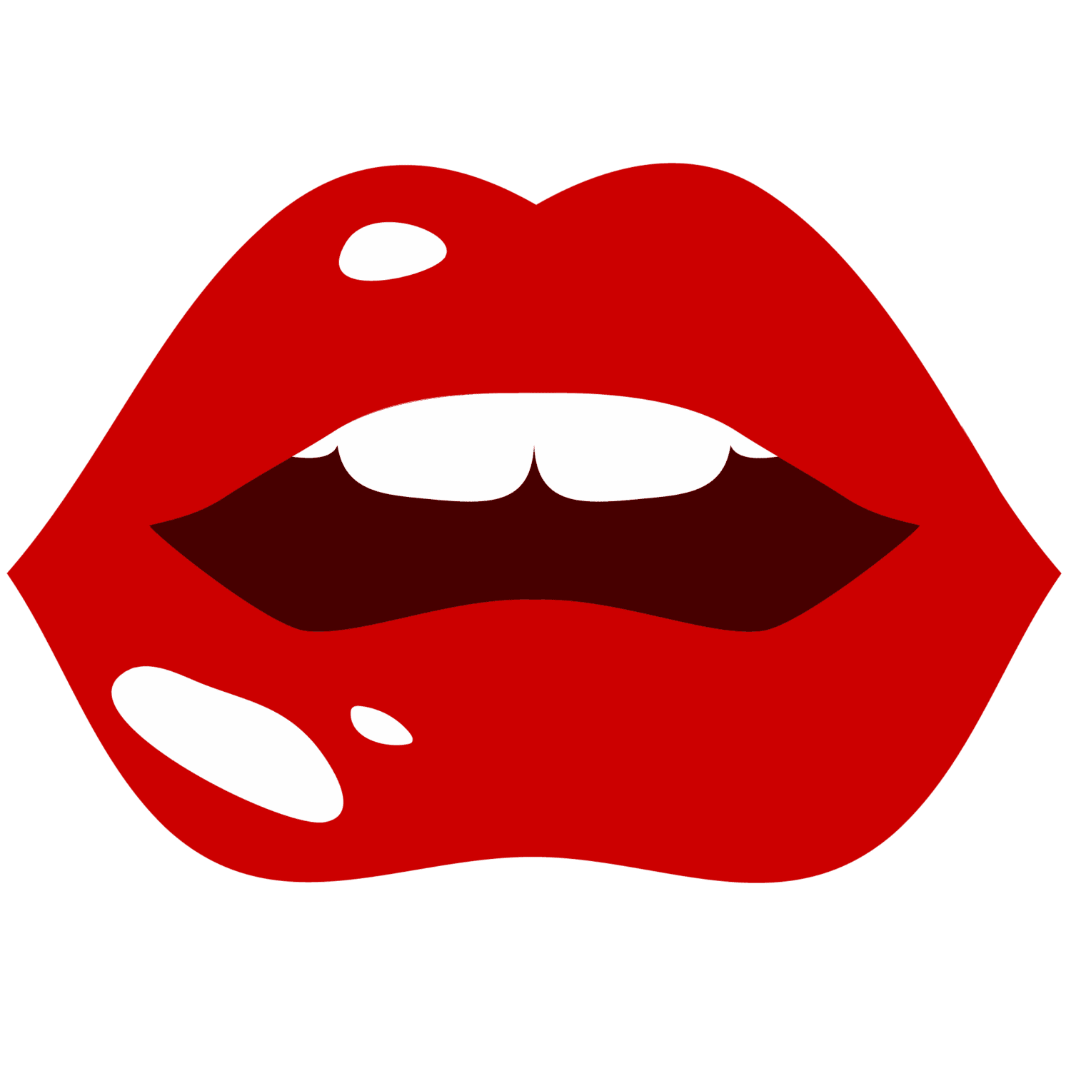Red lip iron on heat transfers
