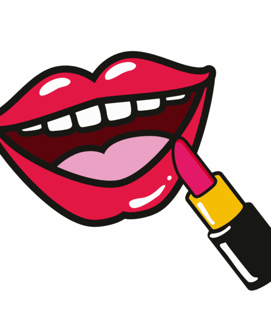 Lipstick mouth iron on heat transfers