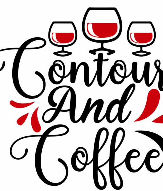 Contour and coffee iron on heat transfers